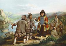 Yakuts at the Lena River, Siberia, Russia, 1862. Artist: Anon