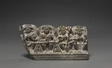 Yama as Dharma, the Judge of the Deceased with His Consorts (minature stele), 800s. Creator: Unknown