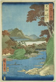 Yamato Province: Tatsuta Mountain and Tatsuta River (Yamato, Tatsutayama, Tatsutagawa), fr..., 1853. Creator: Ando Hiroshige