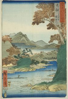 Yamato Province: Tatsuta Mountain and Tatsuta River (Yamato, Tatsutayama, Tatsutagawa), fr..., 1853. Creator: Ando Hiroshige