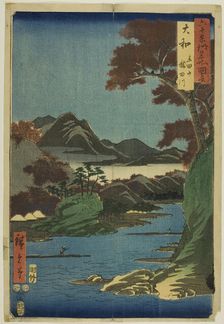 Yamato Province: Tatsuta Mountain and Tatsuta River (Yamato, Tatsutayama, Tatsutagawa), fr..., 1853. Creator: Ando Hiroshige