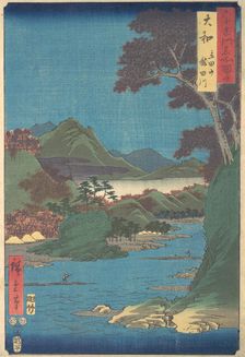 Yamato, Tatsutayama, Tatsutagawa, 7th month ox year 1853., 7th month ox year 1853. Creator: Ando Hiroshige
