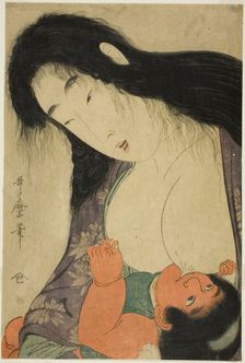 Yamauba Breast Feeding Kintaro, Japan, c. 1801/06. Creator: Kitagawa Utamaro