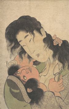 Yamauba Playing with the Young Kintoki, ca. 1795. Creator: Kitagawa Utamaro