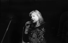Yana Purim, Bass Cleff, Hoxton Square, London, Aug 1990. Creator: Brian O'Connor