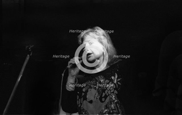 Yana Purim, Bass Cleff, Hoxton Square, London, Aug 1990. Creator: Brian O'Connor.