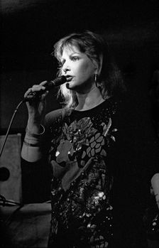 Yana Purim, Bass Cleff, Hoxton Square, London, Aug 1990. Creator: Brian O'Connor