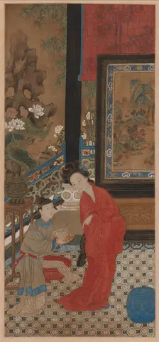 Yang Guifei Leaving the Bath, 1700s. Creator: Unknown