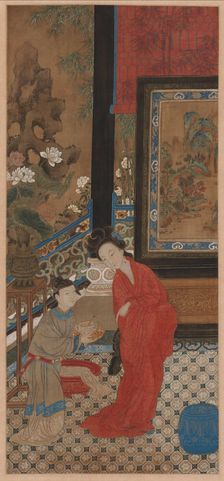 Yang Guifei Leaving the Bath, 1700s. Creator: Unknown