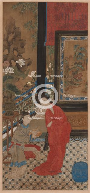 Yang Guifei Leaving the Bath, 1700s. Creator: Unknown.