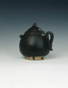 Yaozhou black glazed Cadogan pot, Jin dynasty, China, 1127-1234. Creator: Unknown