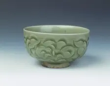Yaozhou celadon bowl with carved peonies, Northern Song dynasty, China, 11th century. Creator: Unknown