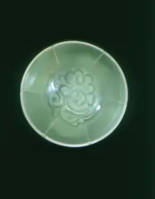 Yaozhou celadon bowl with peony design, Jin dynasty, China, 1127-1234. Creator: Unknown