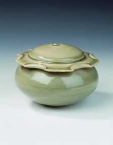 Yaozhou celadon covered jar, Northern Song dynasty, China, 11th century. Creator: Unknown