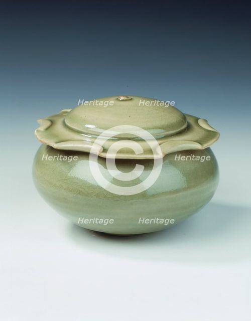 Yaozhou celadon covered jar, Northern Song dynasty, China, 11th century. Creator: Unknown.