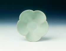 Yaozhou celadon five-lobed bowl, Five Dynasties, China, 10th century. Creator: Unknown
