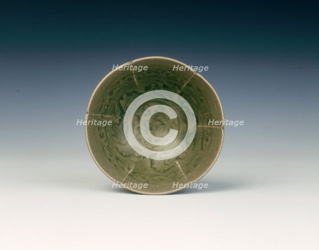 Yaozhou celadon six-lobed bowl, early Jin dynasty, second quarter of 12th century. Artist: Unknown