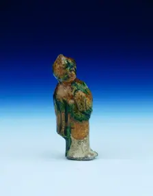 Yaozhou miniature sancai fat lady, High Tang, China, 684-756 AD. Creator: Unknown