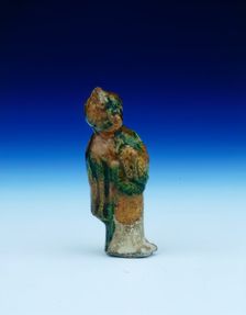 Yaozhou miniature sancai fat lady, High Tang, China, 684-756 AD. Creator: Unknown