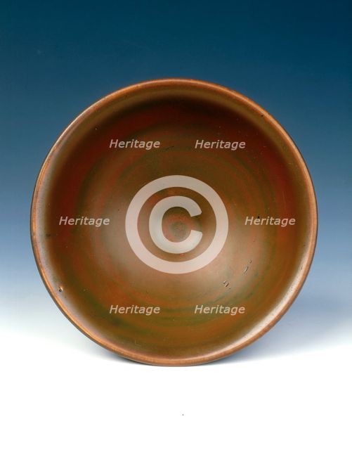 Yaozhou stoneware tea bowl with persimmon red glaze, Jin dynasty, China, 12th century. Creator: Unknown.