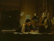 Yardmaster in railroad yards, Amarillo Texas, 1943. Creator: Jack Delano