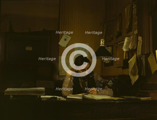 Yardmaster in railroad yards, Amarillo Texas, 1943. Creator: Jack Delano.