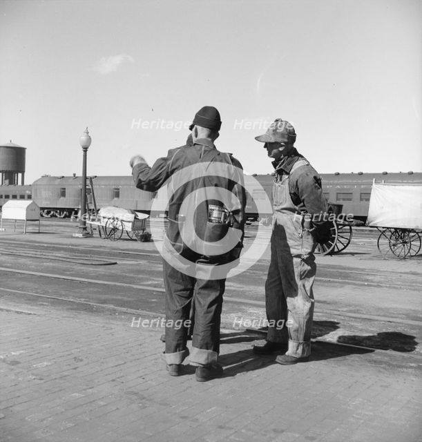 Yardmen, Grand Island, Nebraska, 1939. Creator: Dorothea Lange.