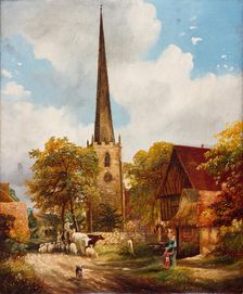 Yardley Church and School, 1900. Creator: E Watts