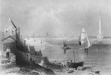 Yarmouth, with Nelson's Monument 1859. Artist: H Griffiths