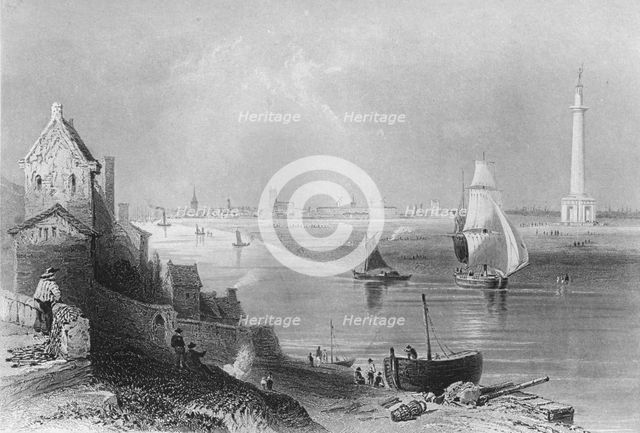 'Yarmouth, with Nelson's Monument', 1859. Artist: H Griffiths.