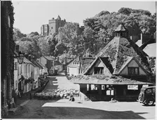 Yarn Market, High Street, Dunster, West Somerset, 1920-1950. Creator: Herbert Felton