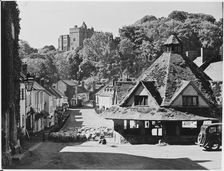 Yarn Market, High Street, Dunster, West Somerset, 1920-1950. Creator: Herbert Felton