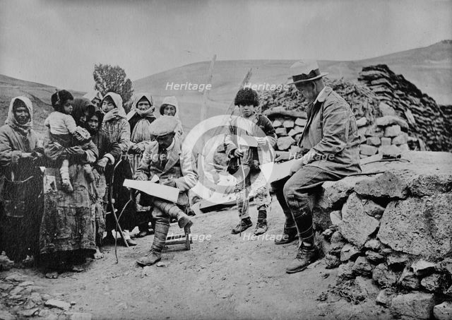 Yarrow allotting relief to Armenian orphans, between c1915 and c1920. Creator: Bain News Service.