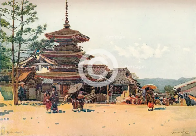 'Yasaka Pagoda, Kyoto, Japan', c1909. Artist: Robert Weir Allan.