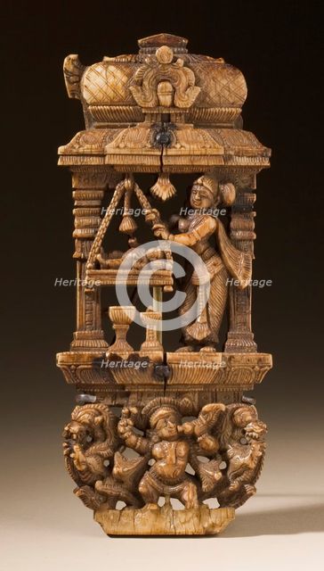 Yashoda Swinging Baby Krishna, 17th-18th century. Creator: Unknown.