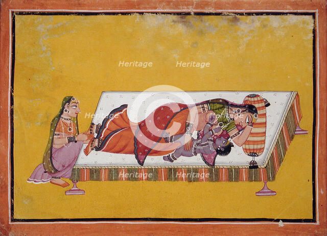 Yashoda Suckling the Infant Krishna, 18th century. Creator: Unknown.