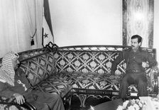 Yasser Arafat and Saddam Hussein, Iraq, 1987