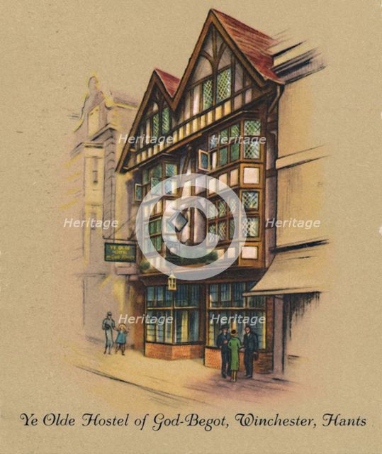 'Ye Olde Hostel of God-Begot, Winchester, Hants', 1939. Artist: Unknown.