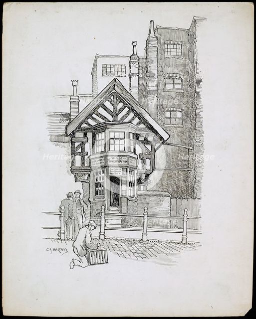 Ye Olde Rover's Return Public House, Shudehill, Manchester, 1892-1933. Artist: Charles George Harper.