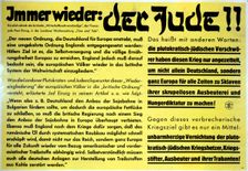 Yet again: the Jew!! German anti-semitic propaganda leaflet, c1933-1945