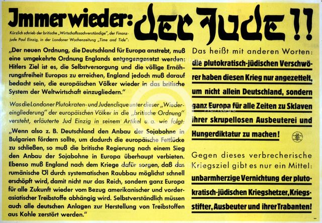 'Yet again: the Jew!!', German anti-semitic propaganda leaflet, c1933-1945. Artist: Unknown