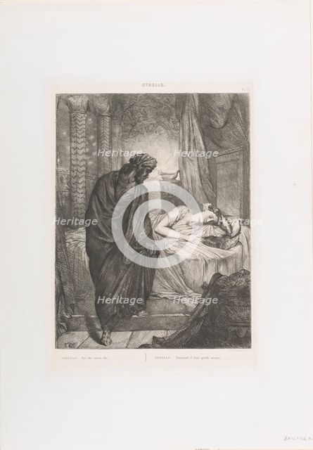 Yet she must die: plate 11 from Othello (Act 5, Scene 2), etched 1844, reprinted 1900. Creator: Theodore Chasseriau.
