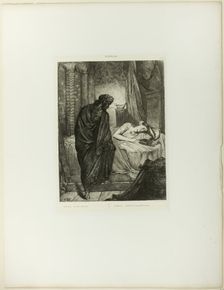 Yet She Must Die, plate eleven from Othello, 1844. Creator: Theodore Chasseriau