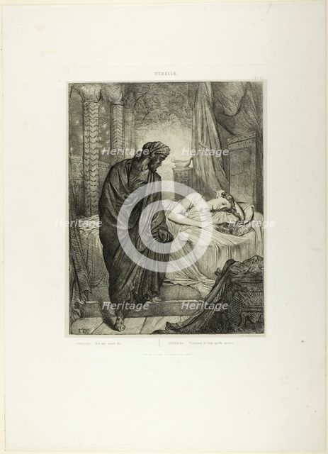 Yet She Must Die, plate eleven from Othello, 1844. Creator: Theodore Chasseriau.