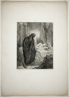 Yet She Must Die, plate eleven from Othello, 1844. Creator: Theodore Chasseriau