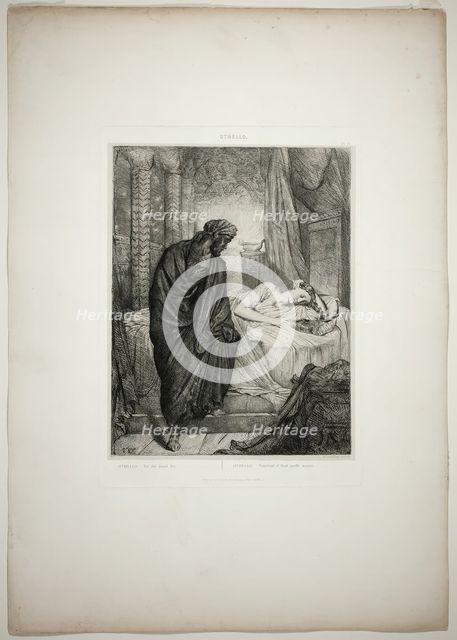 Yet She Must Die, plate eleven from Othello, 1844. Creator: Theodore Chasseriau.