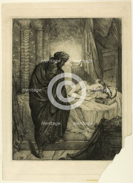 Yet She Must Die, plate eleven from Othello, 1844. Creator: Theodore Chasseriau.