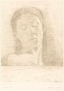 Yeux Clos (Closed Eyes), 1890. Creator: Odilon Redon
