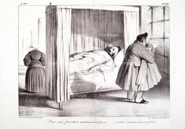 Yeux noirs, front haut, teint brun, barbe favoris...c'est bon!...on te reconnaitra..., 1834. Creator: Honore Daumier.