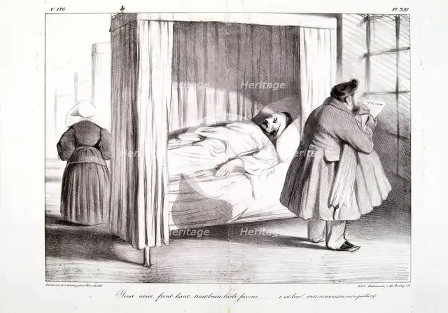 Yeux noirs, front haut, teint brun, barbe favoris...c'est bon!...on te reconnaitra..., 1834. Creator: Honore Daumier.